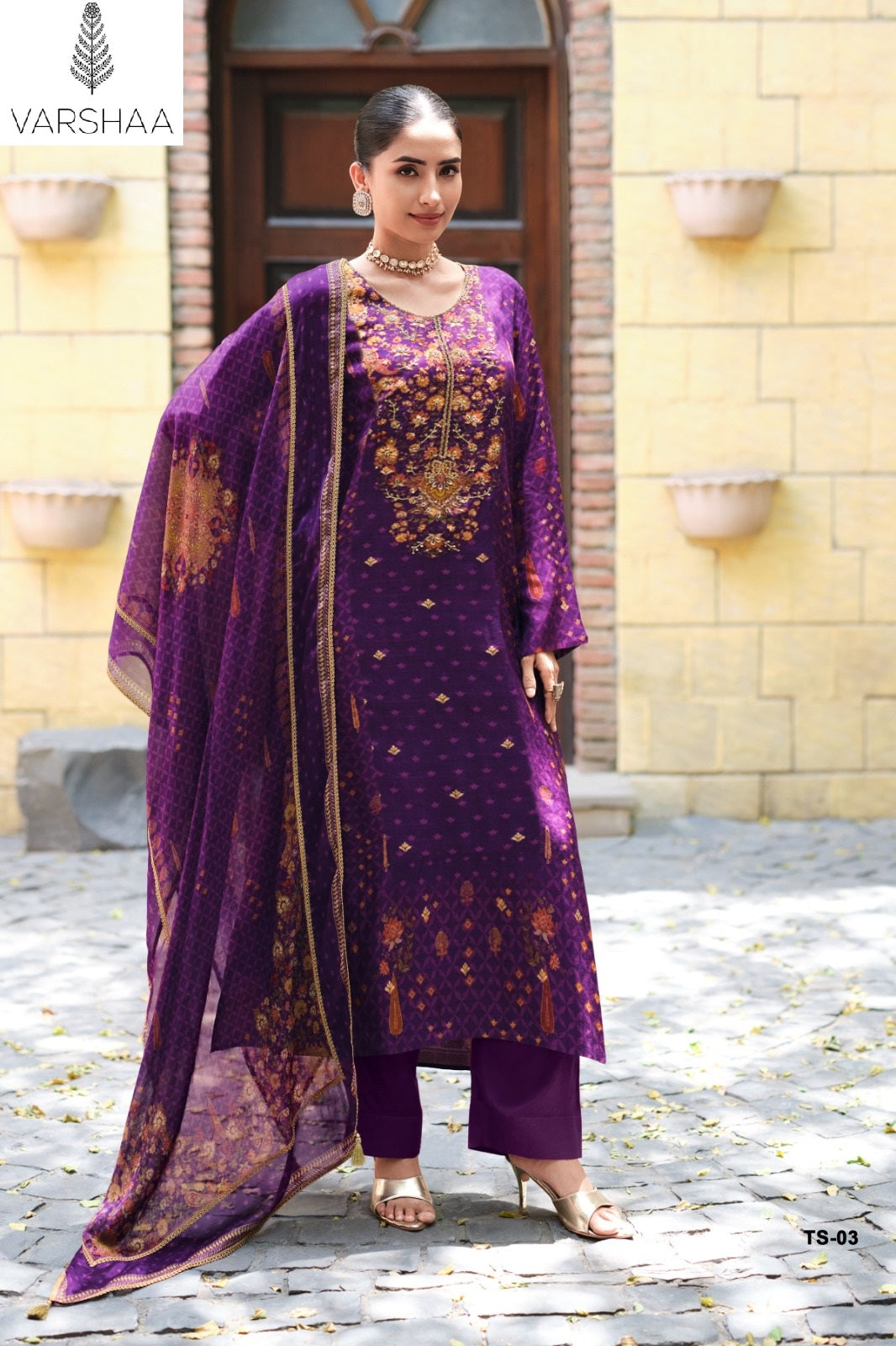 Tishya Varshaa Viscose Woven Pant Style Suits Wholesaler