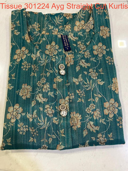 Tissue 301224 Ayg Straight Cut Kurtis Wholesale