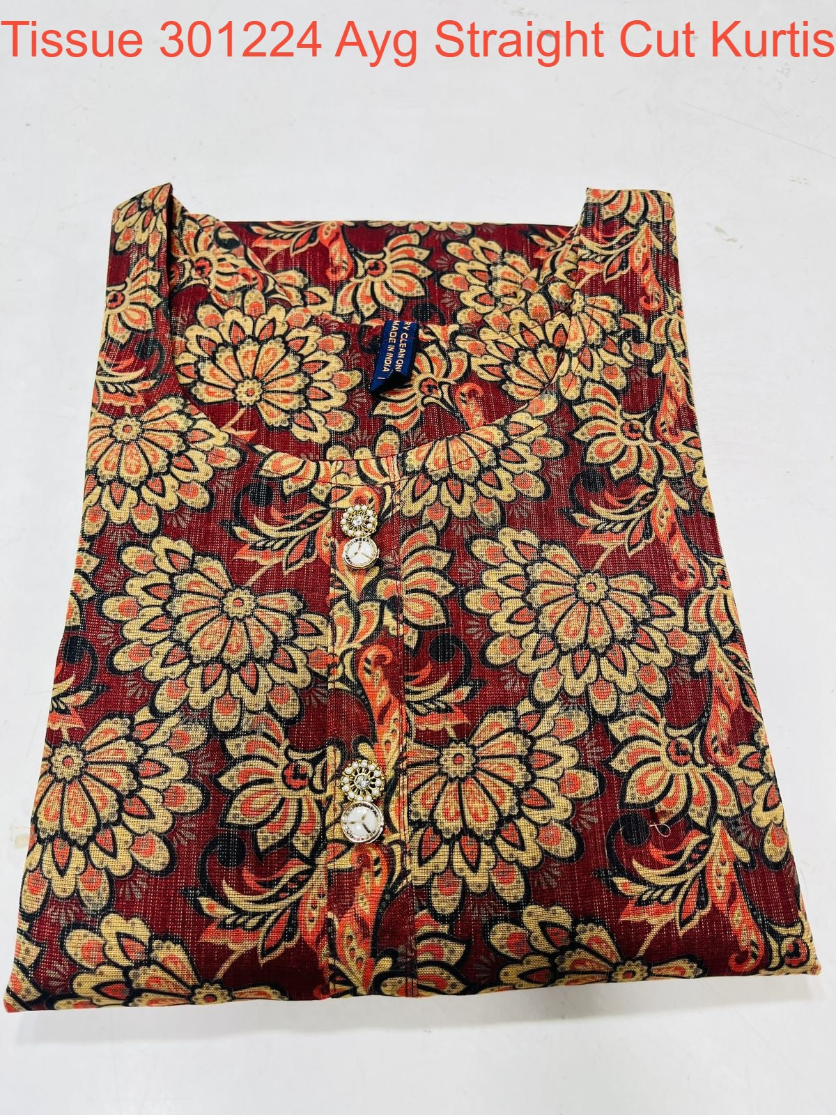 Tissue 301224 Ayg Straight Cut Kurtis Wholesale
