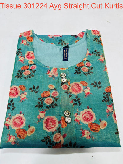 Tissue 301224 Ayg Straight Cut Kurtis Wholesale