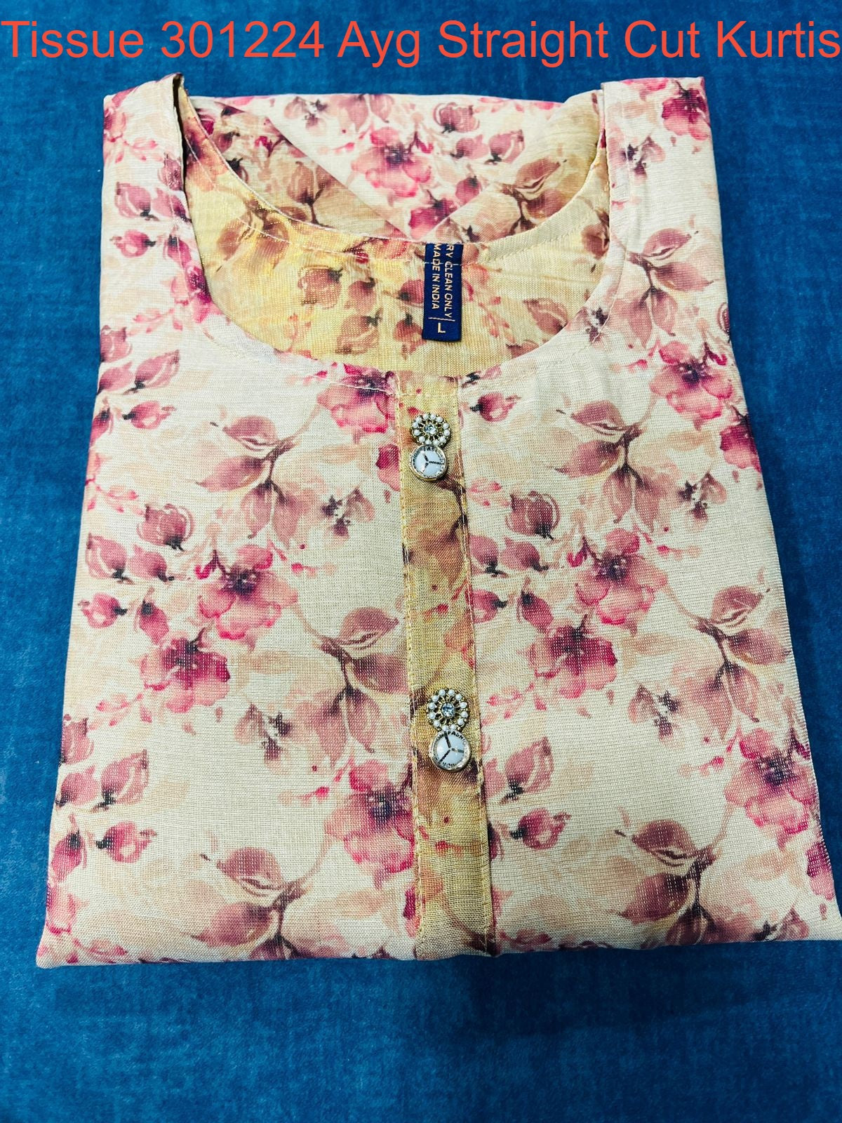 Tissue 301224 Ayg Straight Cut Kurtis Wholesale