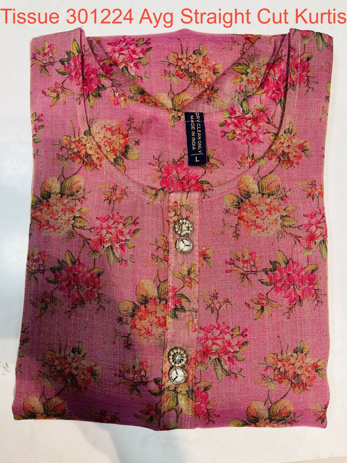 Tissue 301224 Ayg Straight Cut Kurtis Wholesale