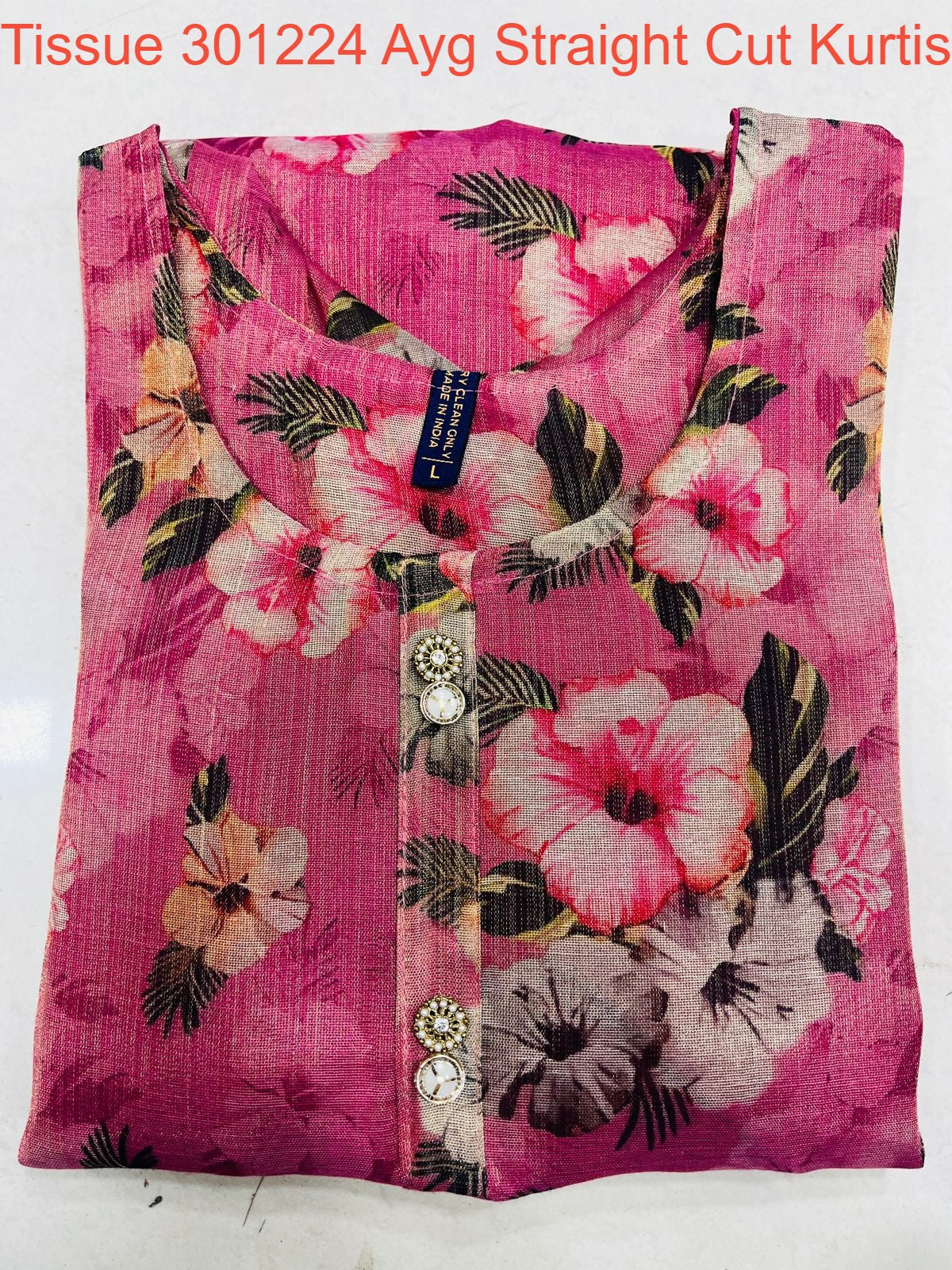 Tissue 301224 Ayg Straight Cut Kurtis Wholesale