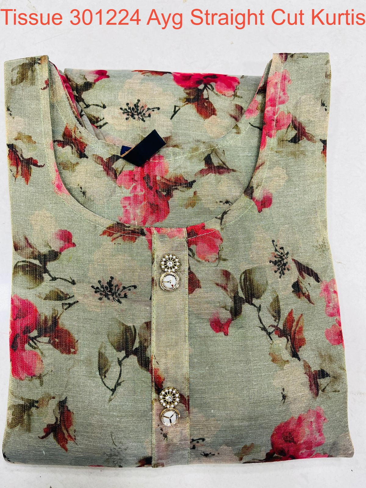 Tissue 301224 Ayg Straight Cut Kurtis Wholesale