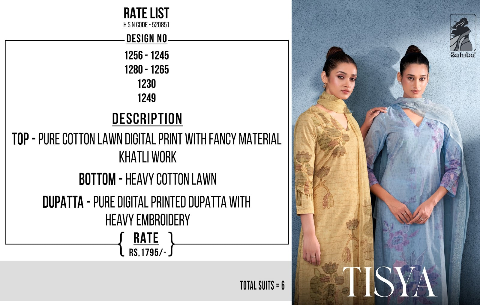 Tisya Sahiba Pure Cotton Plazzo Style Suits Supplier Ahmedabad