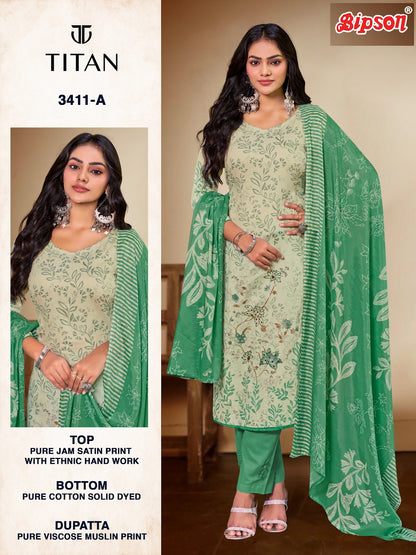 Titan 3411 Bipson Prints Pure Jaam Pant Style Suits Exporter