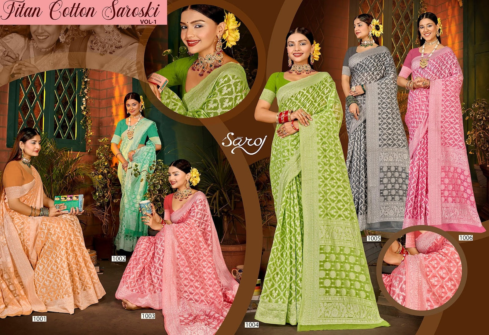 Titan Cotton Saroski Saroj Soft Cotton Sarees Wholesaler