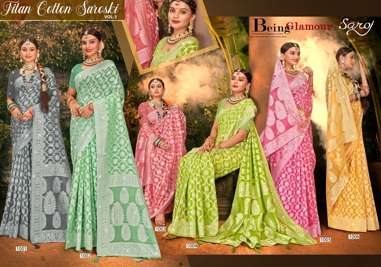 Titan Cotton Saroski Saroj Soft Cotton Sarees Wholesaler