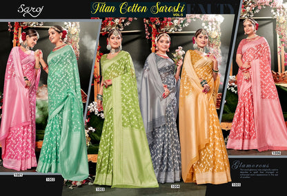 Titan Cotton Saroski Saroj Soft Cotton Sarees Wholesaler