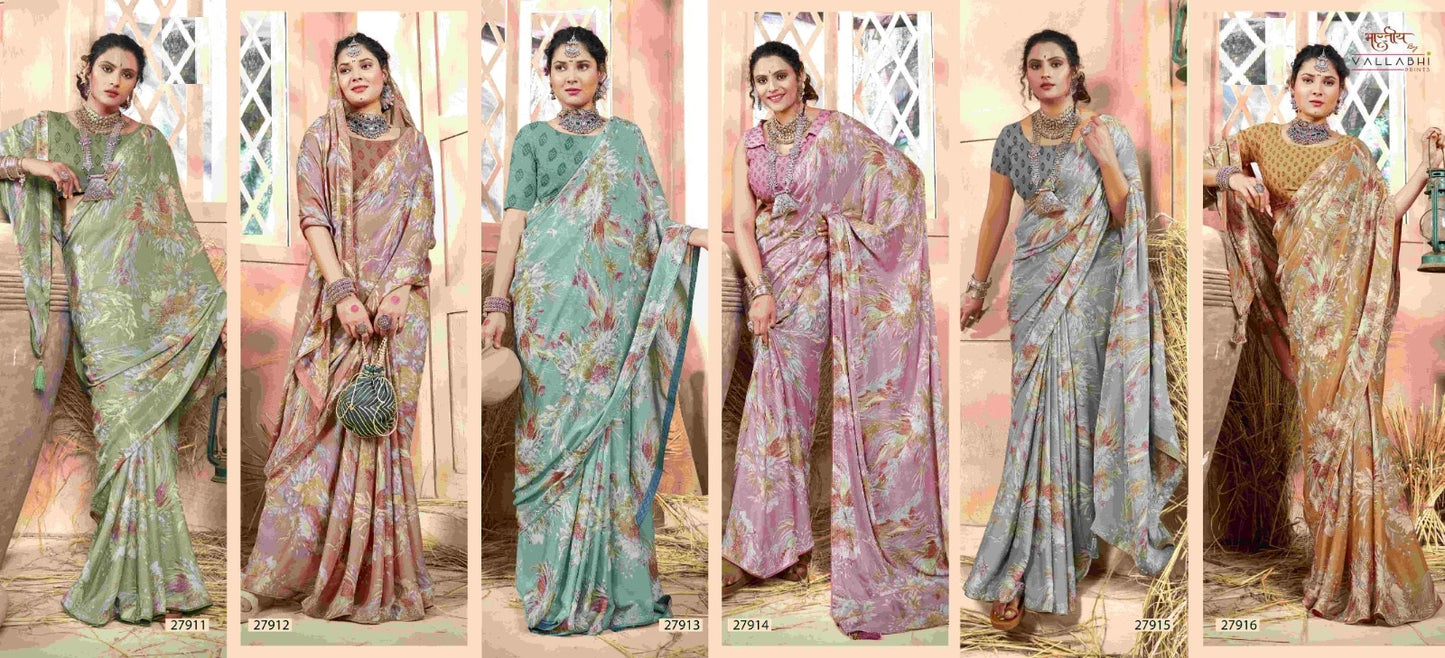 Tithi Vol 3 Vallabhi Prints Georgette Sarees Wholesale