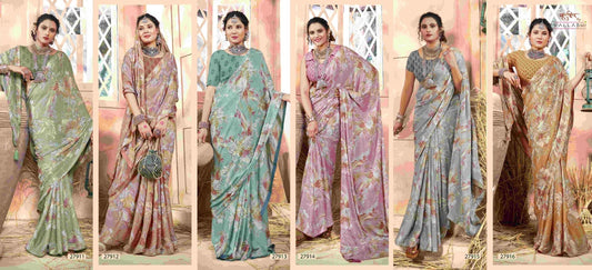 Tithi Vol 3 Vallabhi Prints Georgette Sarees Wholesale