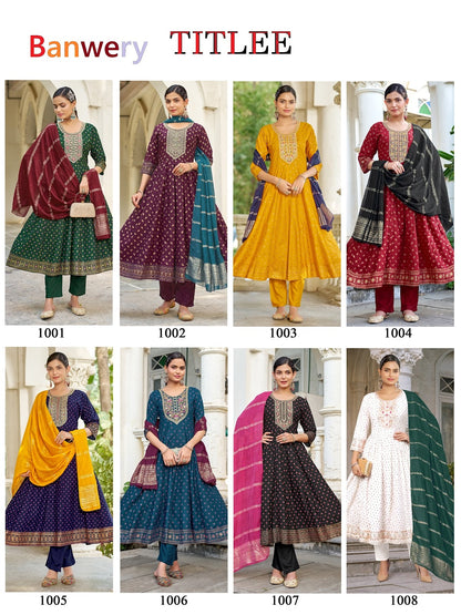 Titlee Banwery Rayon 14Kg Readymade Anarkali Suits Manufacturer