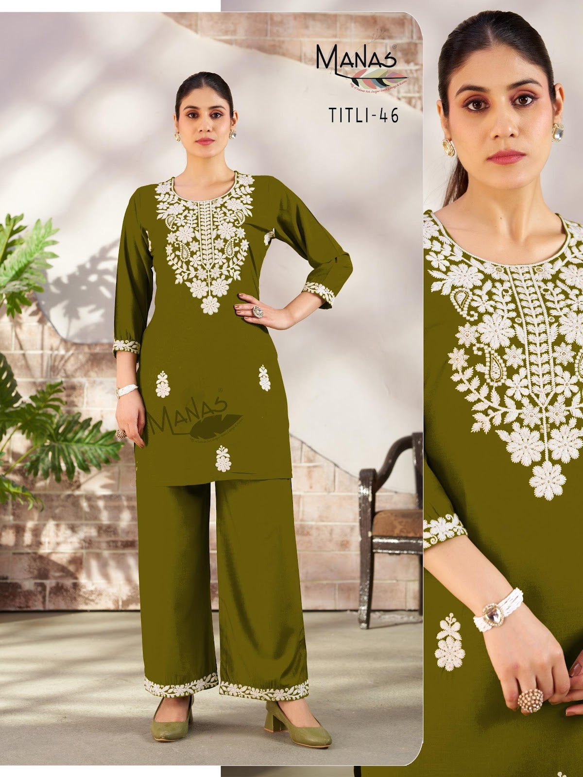 Titli 0909 Manas Slub Cotton Co Ord Set Wholesale Rate