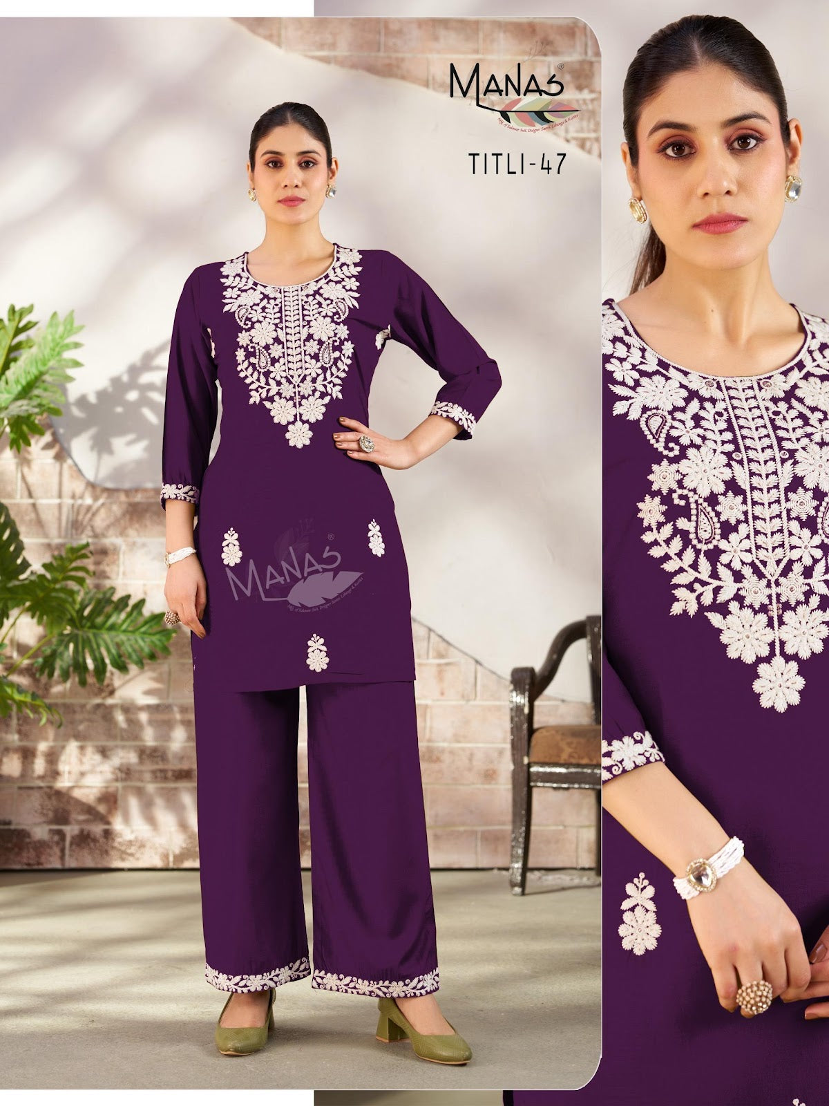 Titli 0909 Manas Slub Cotton Co Ord Set Wholesale Rate