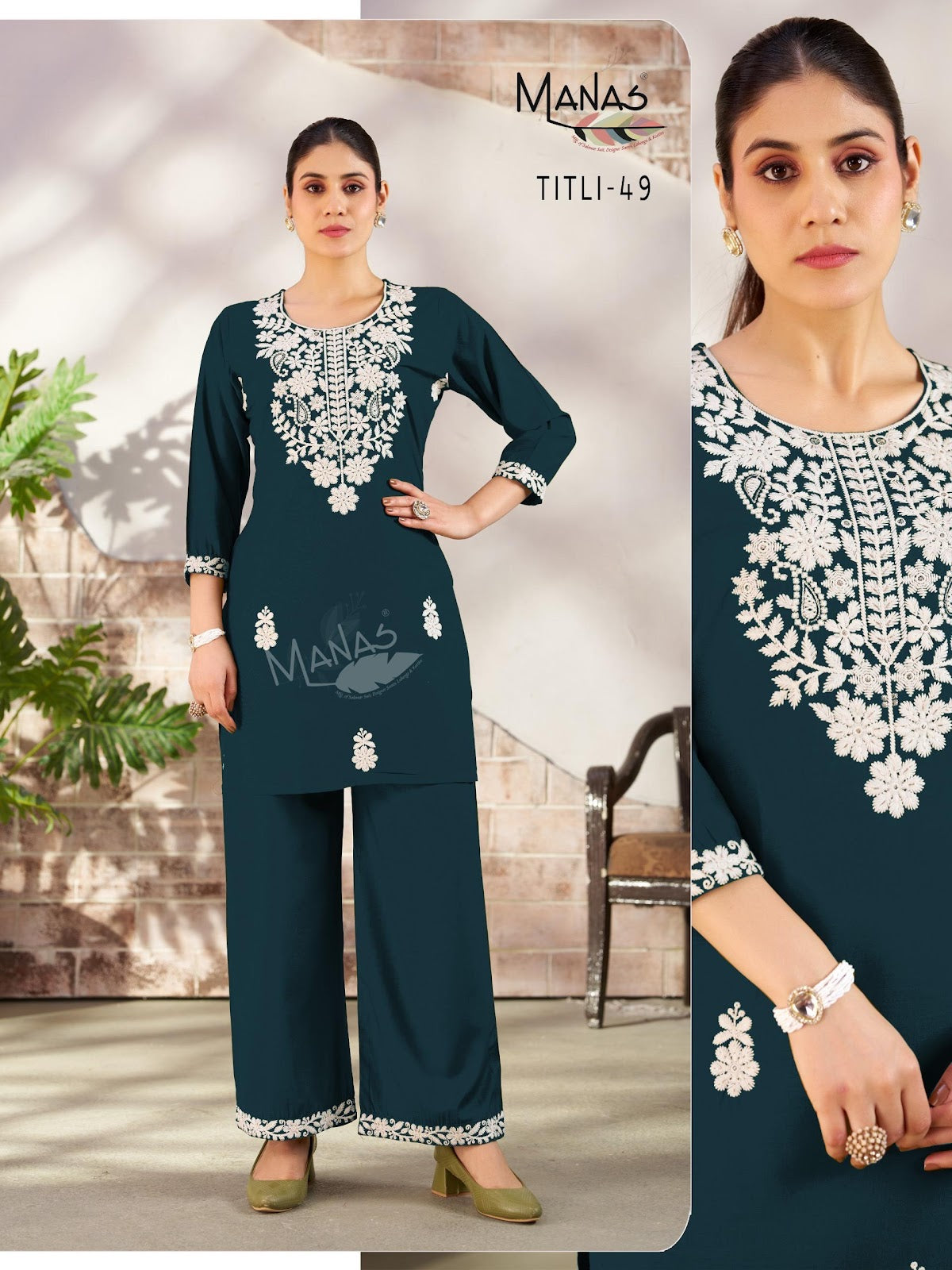Titli 0909 Manas Slub Cotton Co Ord Set Wholesale Rate