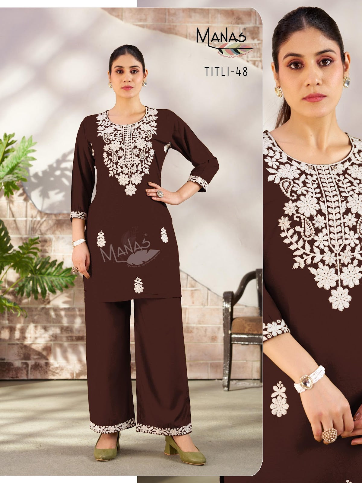 Titli 0909 Manas Slub Cotton Co Ord Set Wholesale Rate