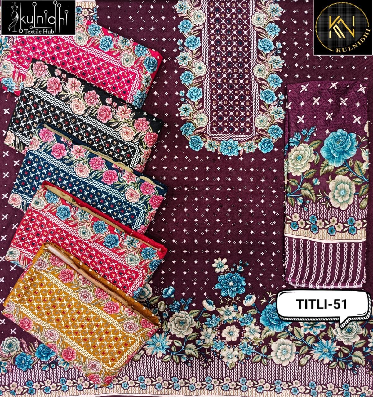 Titli 190226 Kulnidhi Viscose Reyon Salwar Suits Wholesaler Ahmedabad