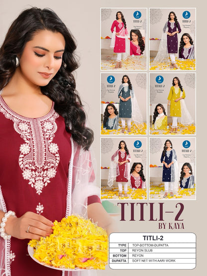 Titli 2 Kaya Rayon Slub Readymade Suits Manufacturer