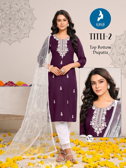 Titli 2 Kaya Rayon Slub Readymade Suits Manufacturer