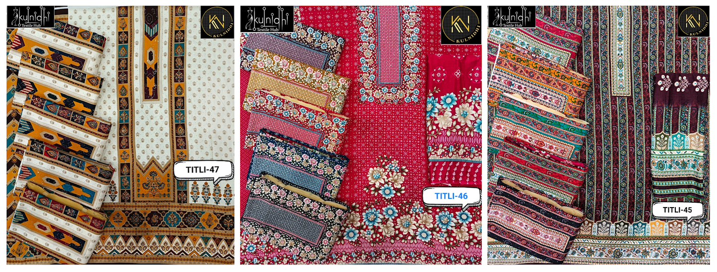 Titli Kulnidhi Viscose Reyon Salwar Suits Wholesale