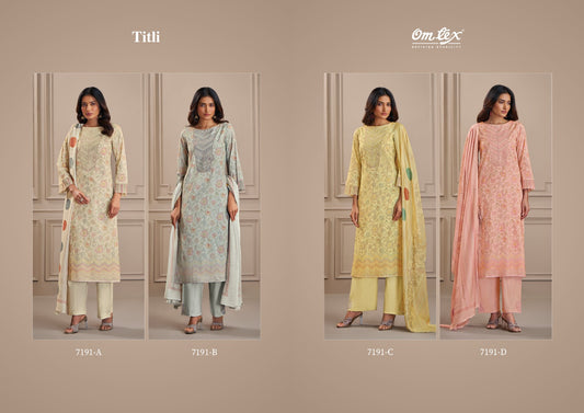 Titli Omtex Lawn Cotton Plazzo Style Suits Supplier India