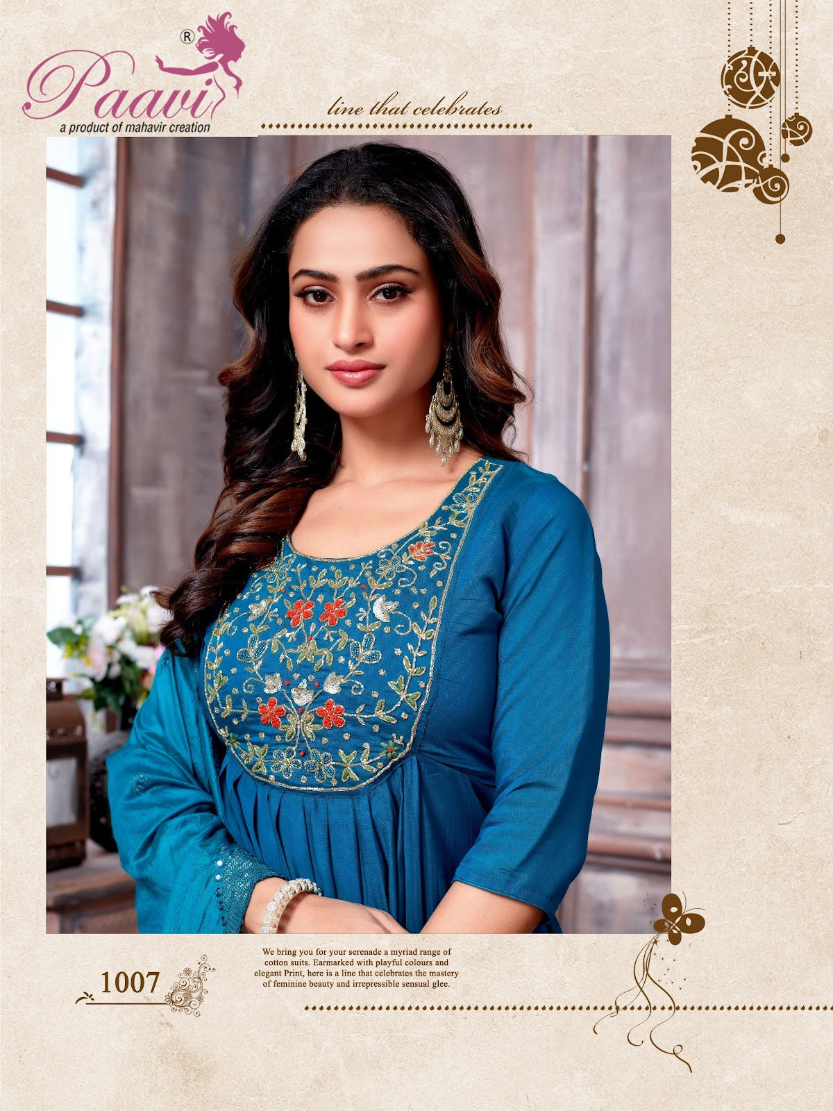 Titli Paavi Mal Chanderi Readymade Anarkali Suits Wholesale Price