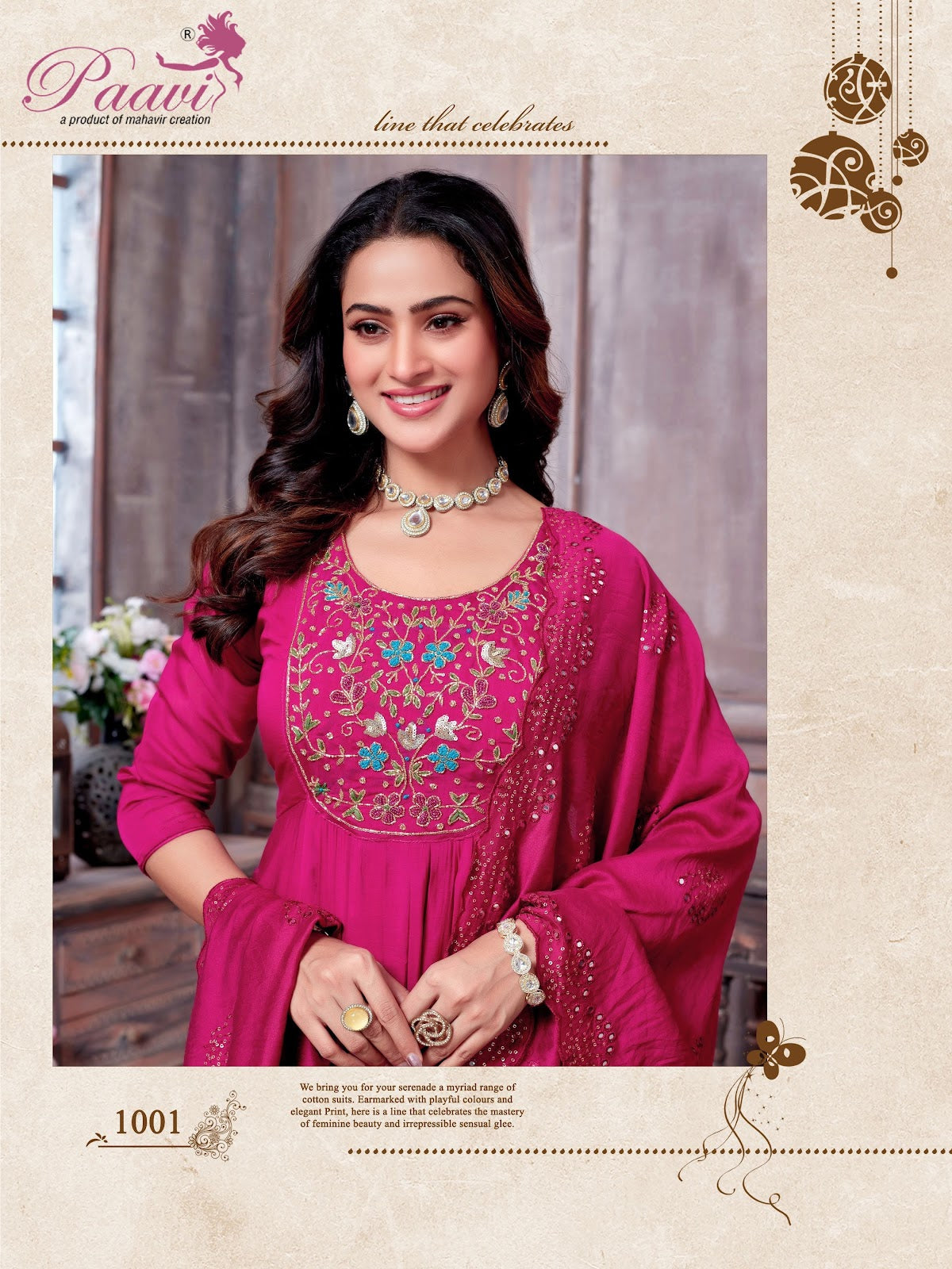 Titli Paavi Mal Chanderi Readymade Anarkali Suits Wholesale Price