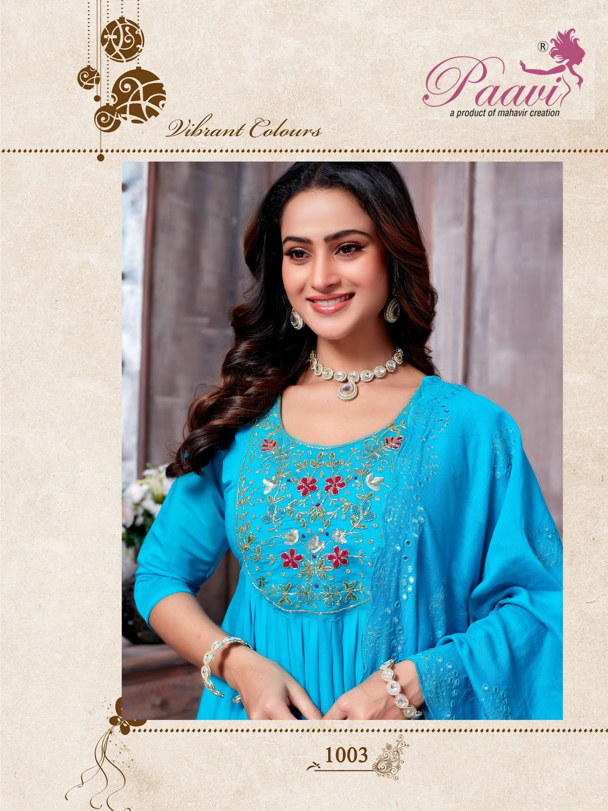 Titli Paavi Mal Chanderi Readymade Anarkali Suits Wholesale Price