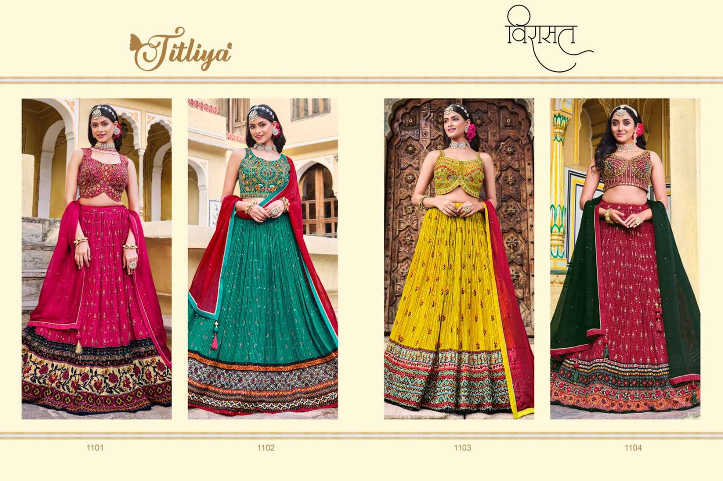 Titliya Virasat Chinon Lehenga Choli Wholesaler Ahmedabad