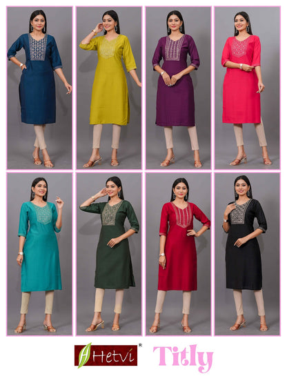 Titly Hetvi Straight Cut Kurtis Manufacturer