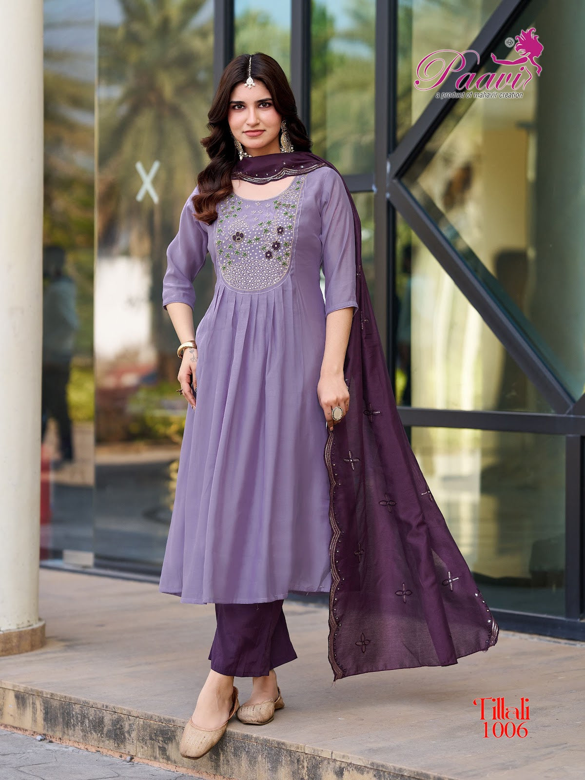 Tittali Paavi Chanderi Readymade Anarkali Suits Exporter India