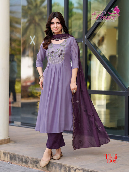 Tittali Paavi Chanderi Readymade Anarkali Suits Exporter India