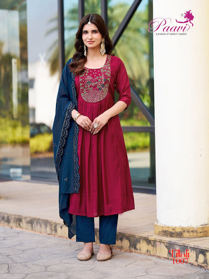 Tittali Paavi Chanderi Readymade Anarkali Suits Exporter India