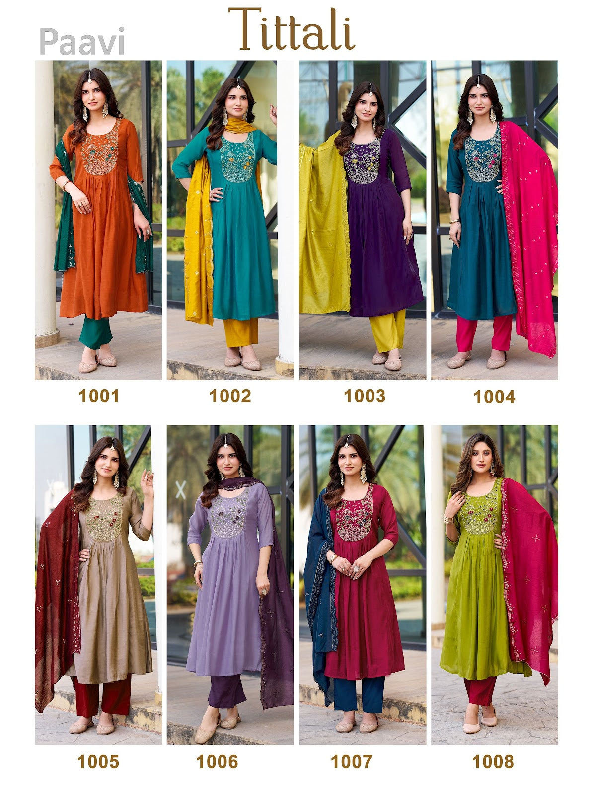 Tittali Paavi Chanderi Readymade Anarkali Suits Exporter India