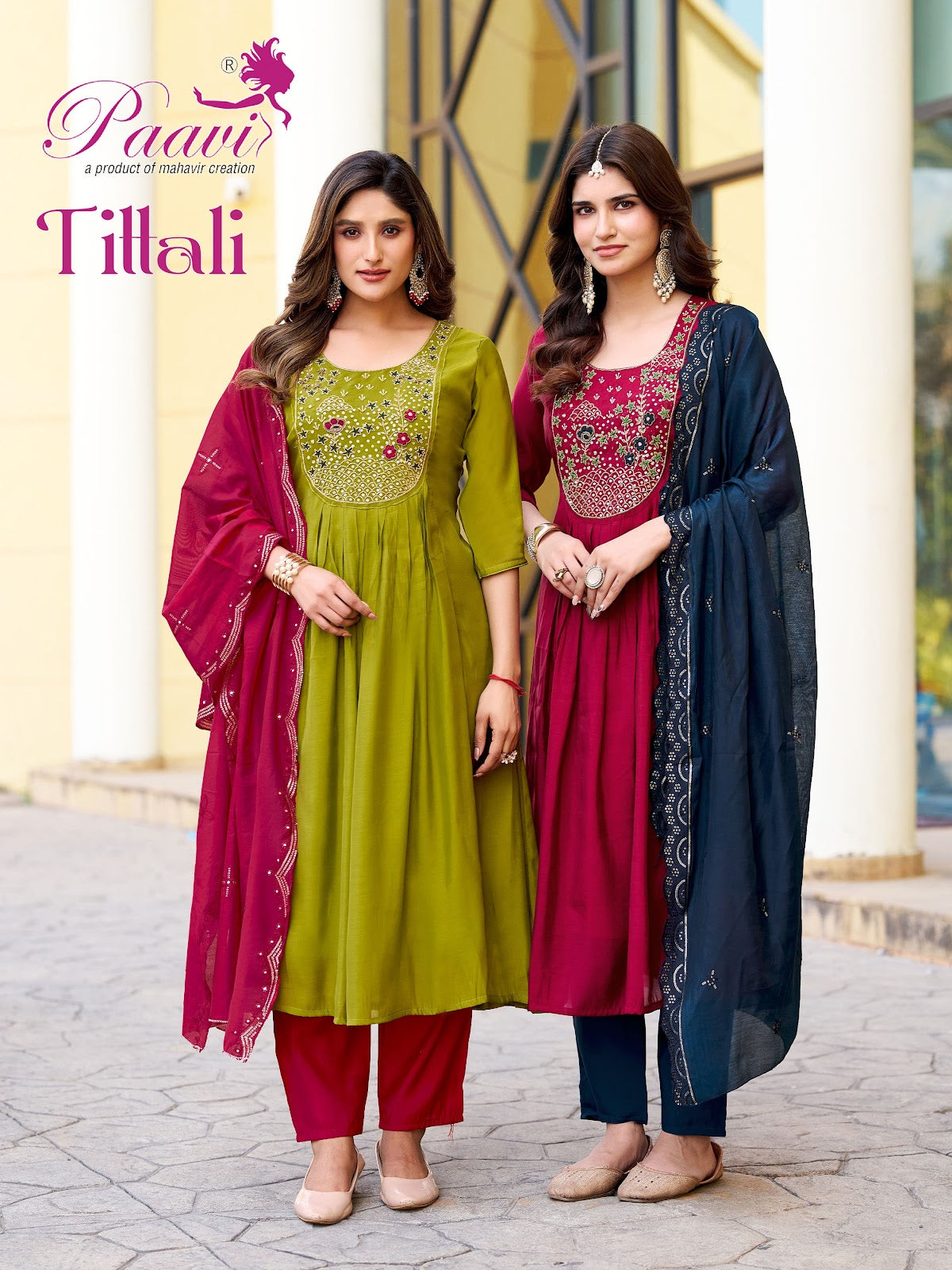 Tittali Paavi Chanderi Readymade Anarkali Suits Exporter India