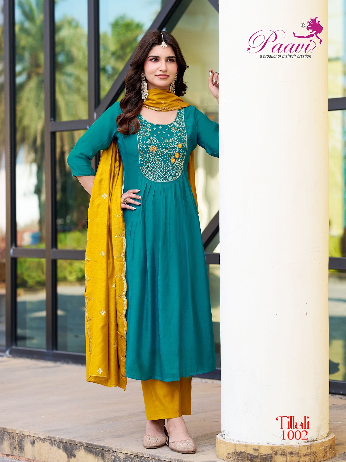 Tittali Paavi Chanderi Readymade Anarkali Suits Exporter India