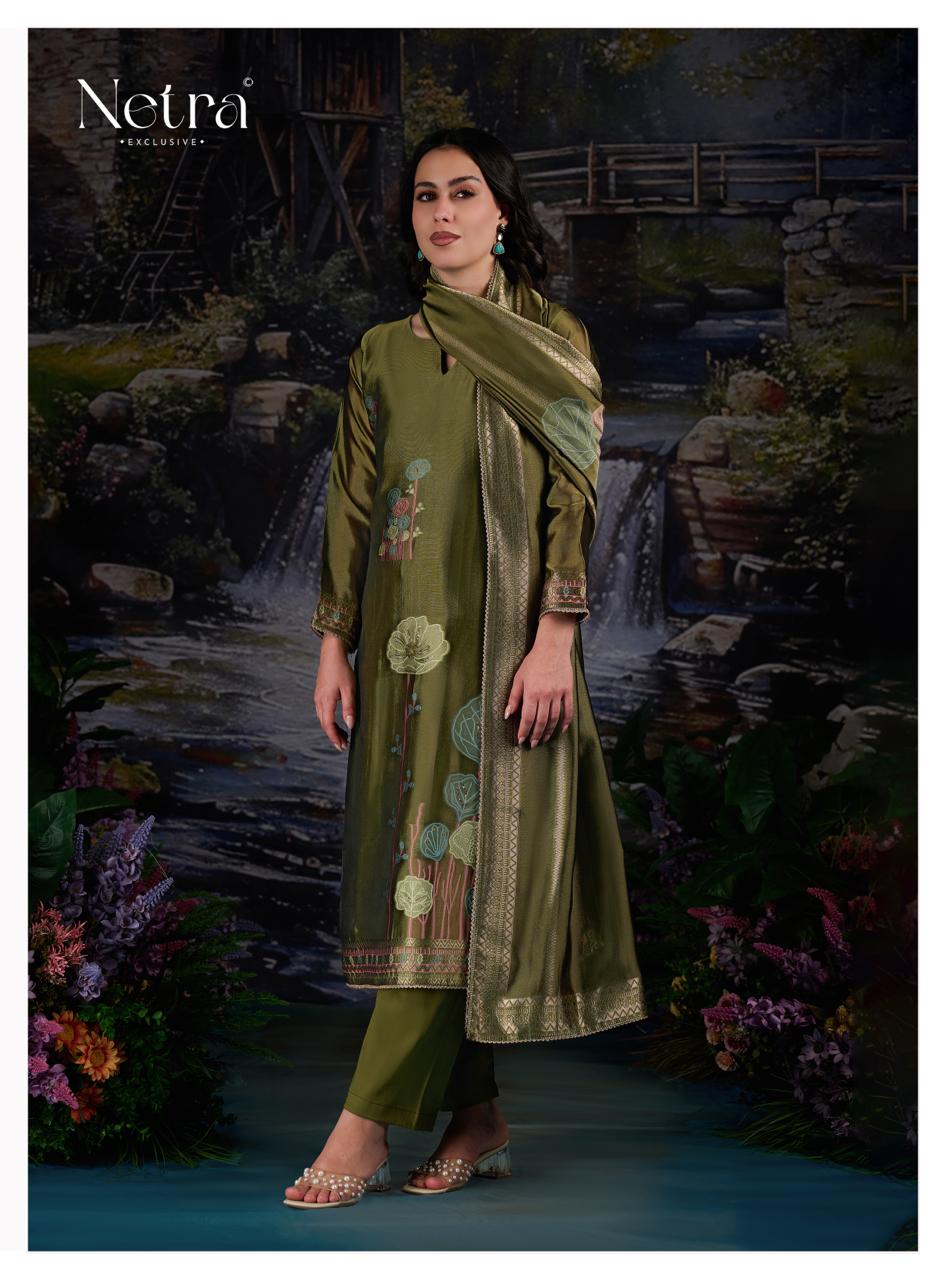 Tivona Netra Woven Silk Pant Style Suits Wholesale