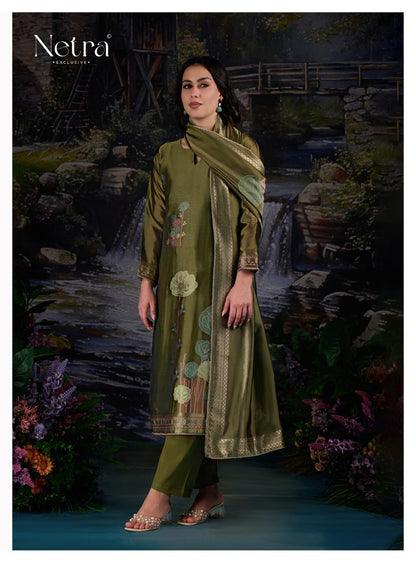 Tivona Netra Woven Silk Pant Style Suits Wholesale