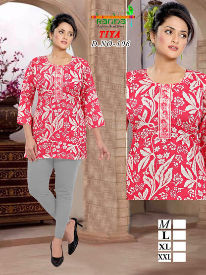 Tiya Kanha Heavy Reyon Short Kurtis Wholesaler India