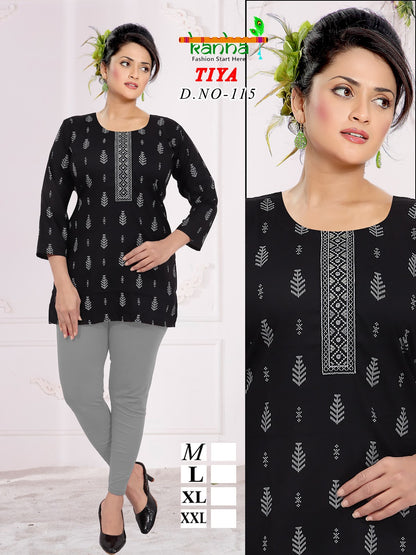 Tiya Kanha Heavy Reyon Short Kurtis Wholesaler India