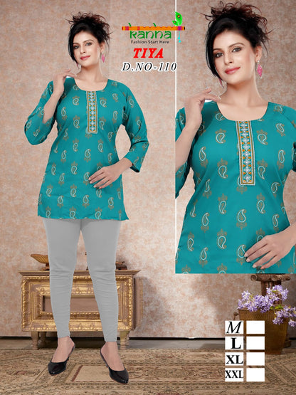 Tiya Kanha Heavy Reyon Short Kurtis Wholesaler India
