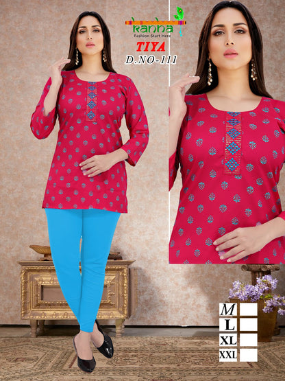 Tiya Kanha Heavy Reyon Short Kurtis Wholesaler India