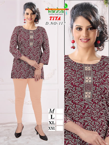 Tiya Kanha Heavy Reyon Short Kurtis Wholesaler India