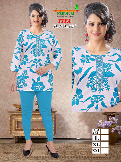 Tiya Kanha Heavy Reyon Short Kurtis Wholesaler India