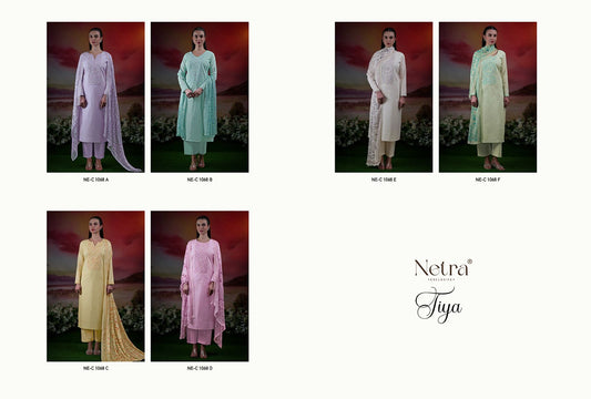 Tiya Netra Pure Linen Pant Style Suits Wholesaler