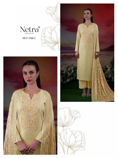 Tiya Netra Pure Linen Pant Style Suits Wholesaler
