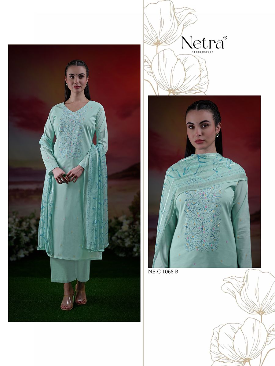 Tiya Netra Pure Linen Pant Style Suits Wholesaler