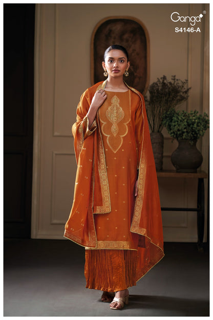 Tiyah 4146 Ganga Premium Viscose Plazzo Style Suits Manufacturer India