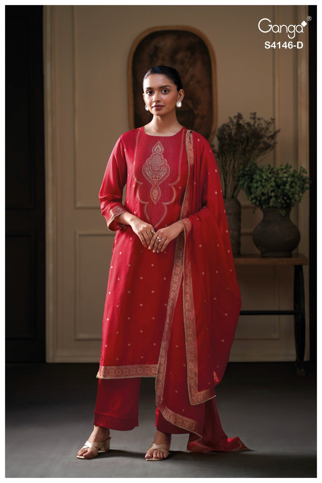 Tiyah 4146 Ganga Premium Viscose Plazzo Style Suits Manufacturer India