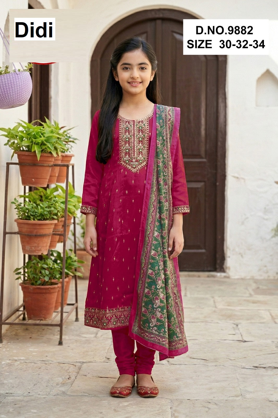 Tiyara 1 Dn 9882 Didi Roman Girls Readymade Pant Suits Manufacturer India